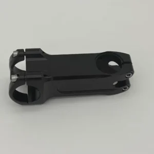 Black CNC machined aluminum bike stem with 31.8 mm handlebar clamp - Kinfuda precision bicycle stem manufacturer